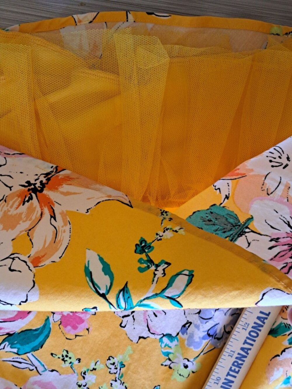 Yellow Floral Sundress Sweetheart Neckline Tulle Lining Womens Summer Dress S - Picture 14 of 14